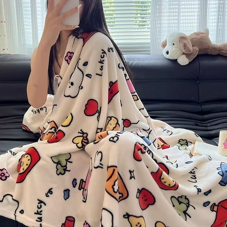 Cute Flannel Blanket, Plush Sofa Throw Blanket — image 4