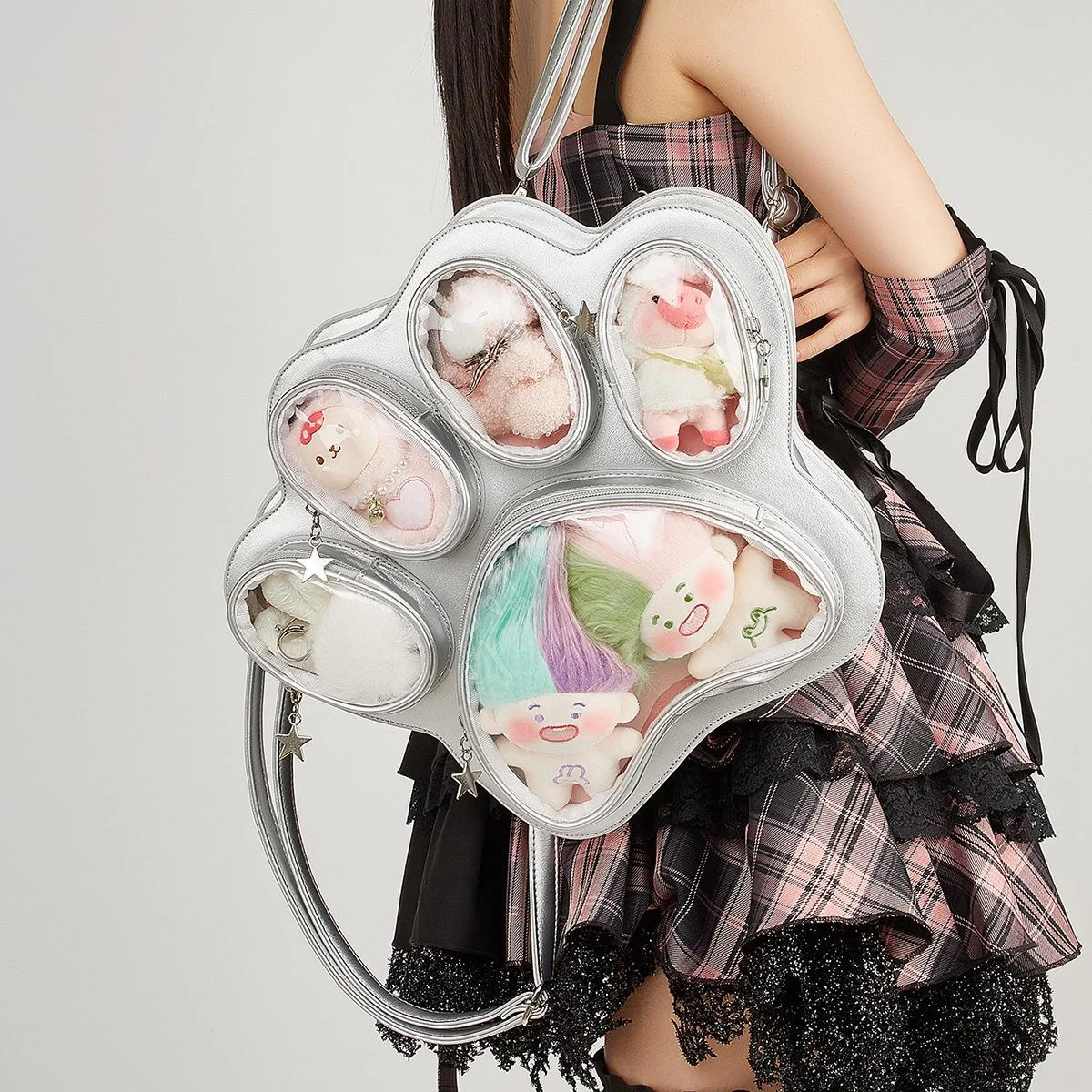 Cute Large-capacity Pain Bag For Girls Featuring A Multi-layered Cat-claw Design — image 6