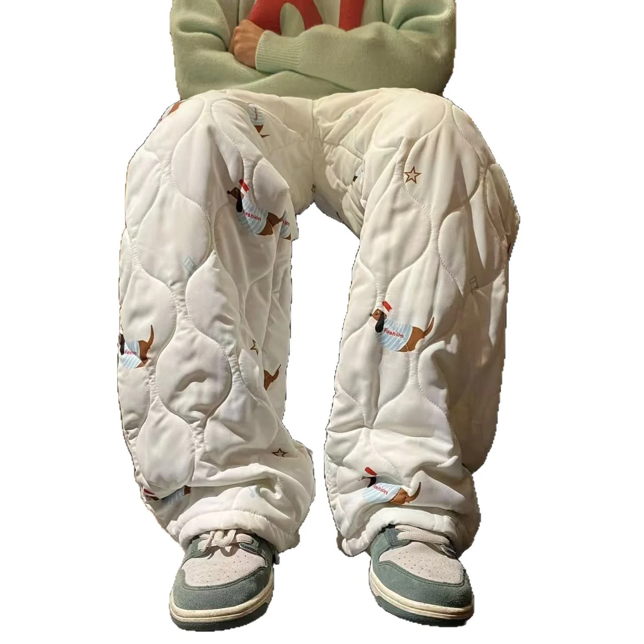 Dachshund-print Gourd-pattern Cotton Pants For Men — image 4