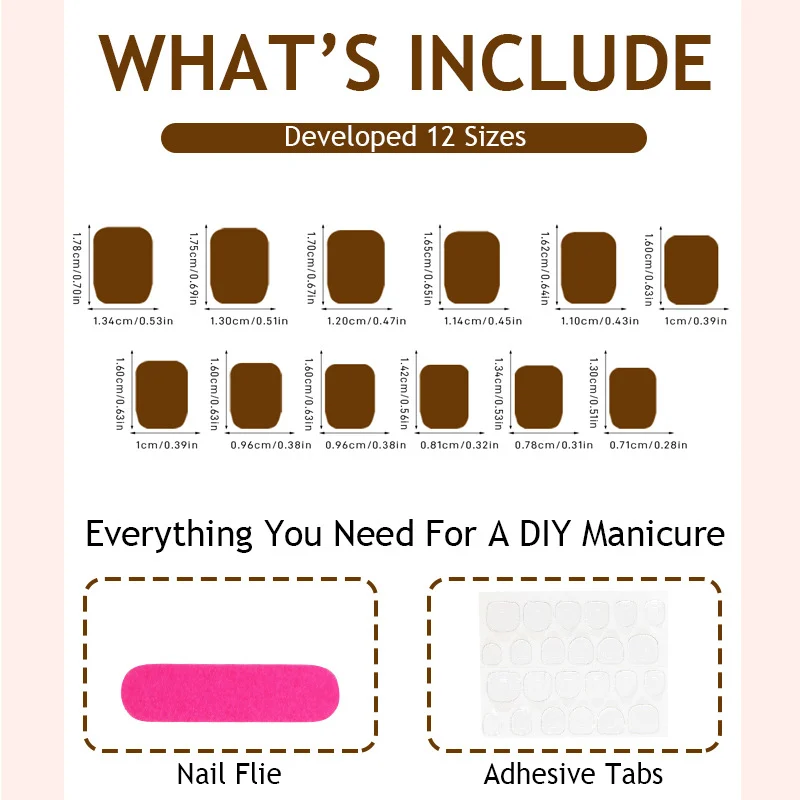 Dark Brown Handmade Wearable Nails Short Style Nail Tips — image 5