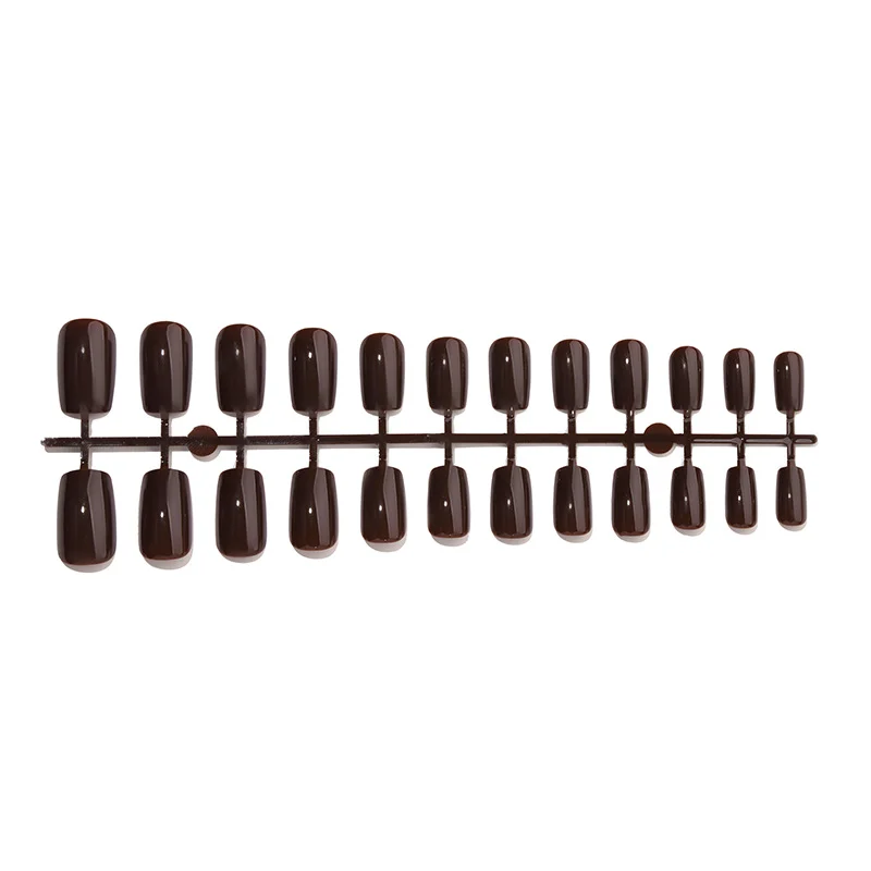 Dark Brown Handmade Wearable Nails Short Style Nail Tips — image 3
