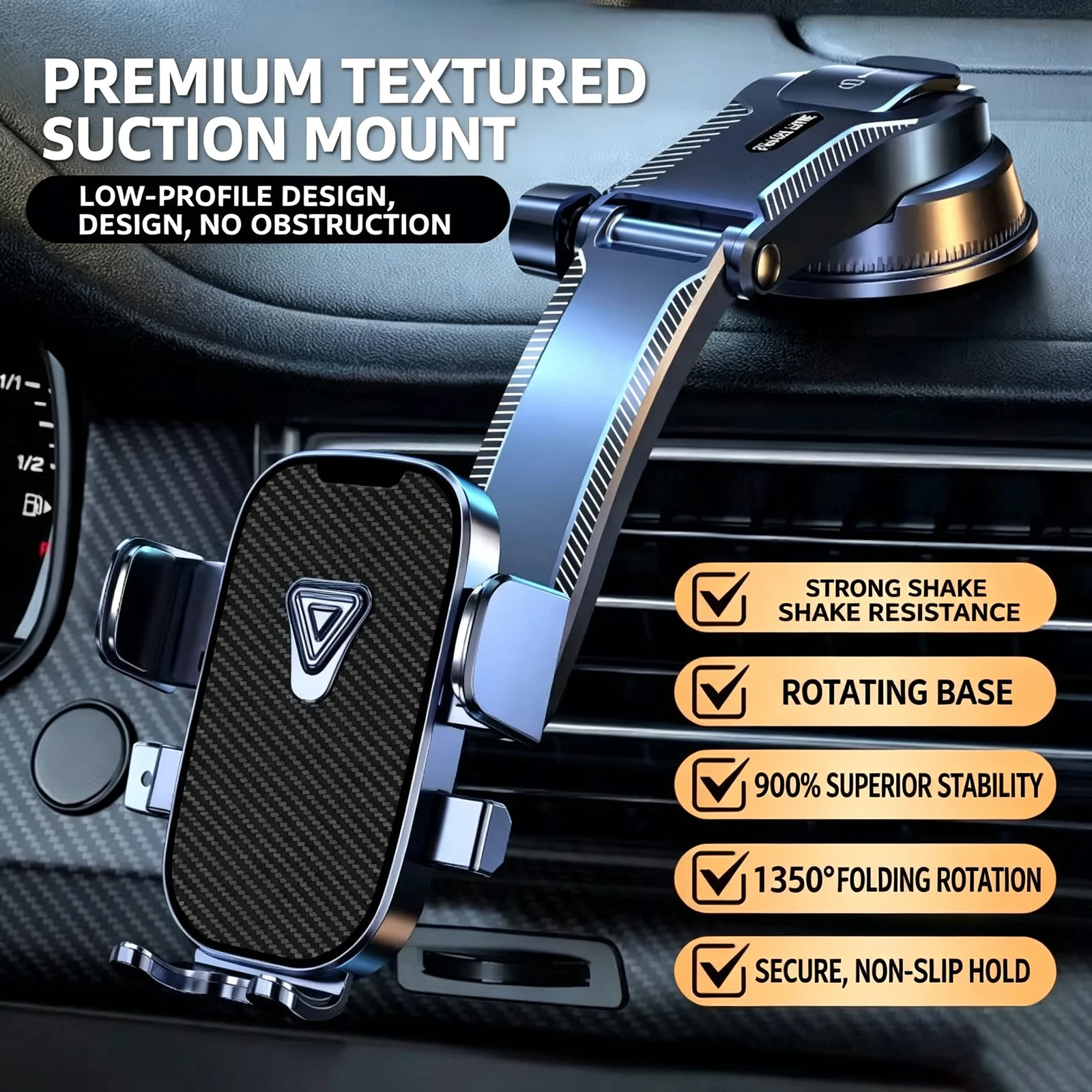 Dashboard Suction Cup Car Phone Mount 360 Rotation Cell Holder Windshield Navigation… — image 2