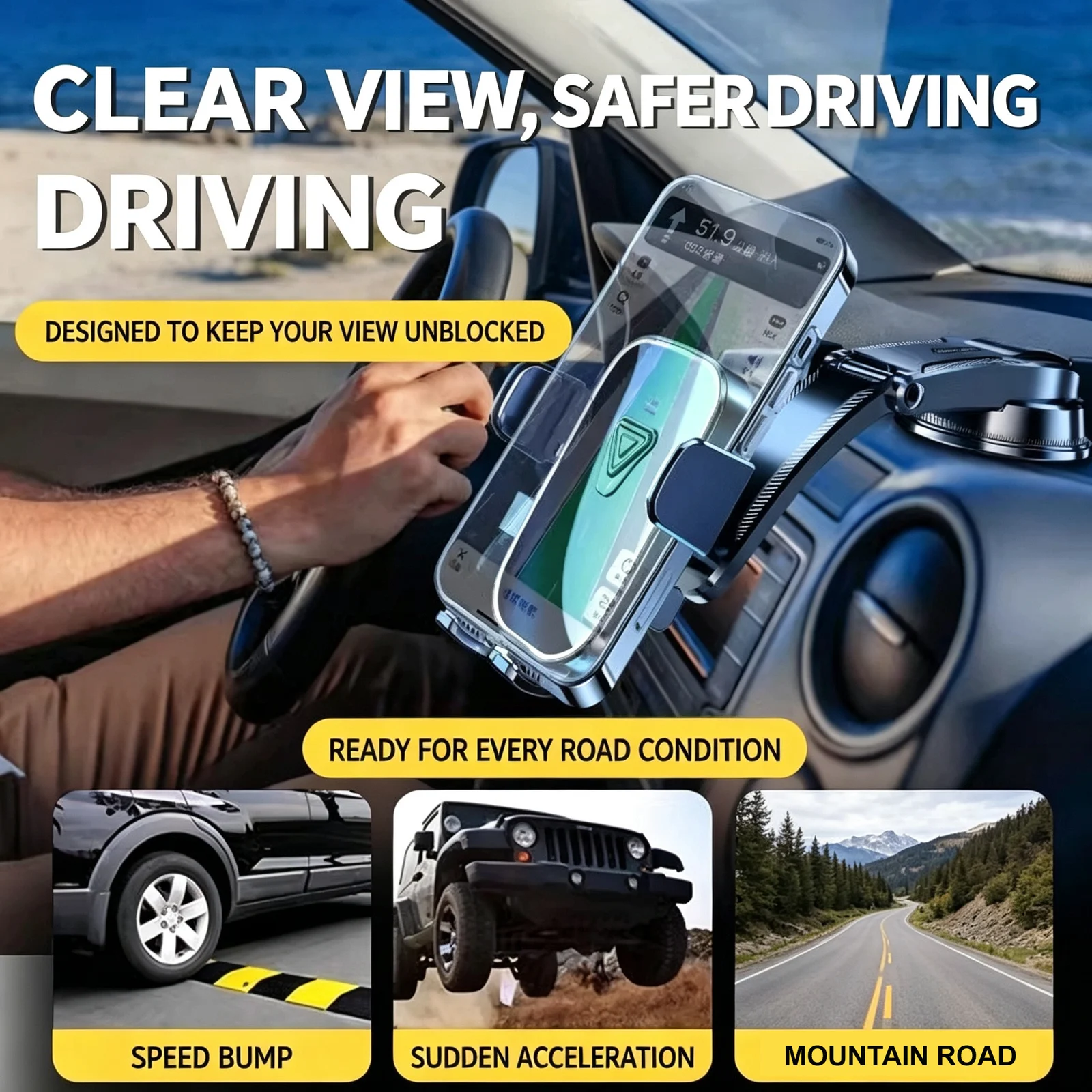 Dashboard Suction Cup Car Phone Mount 360 Rotation Cell Holder Windshield Navigation… — image 3