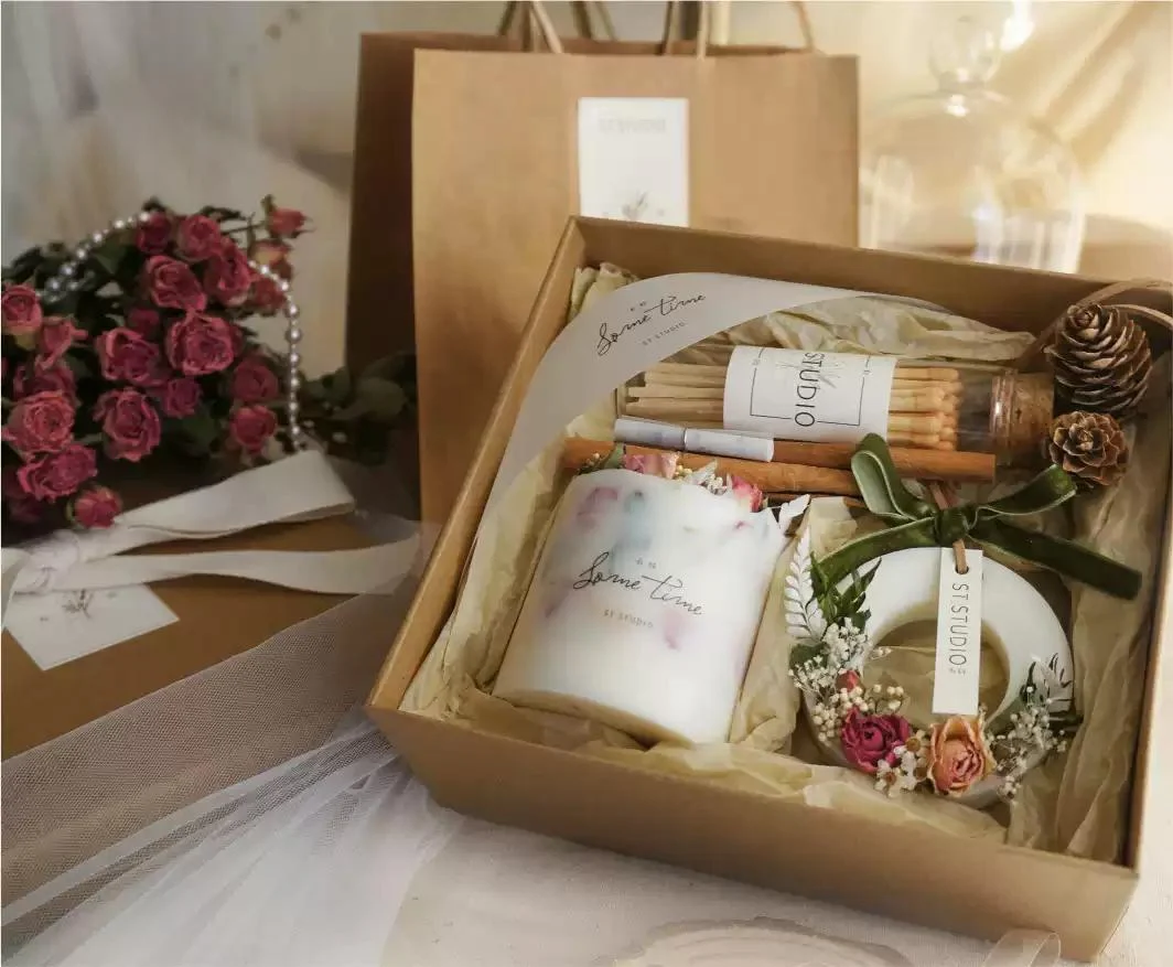 Decorative Ornament Dried Flower Aromatherapy Candle Set Gift Box — image 4