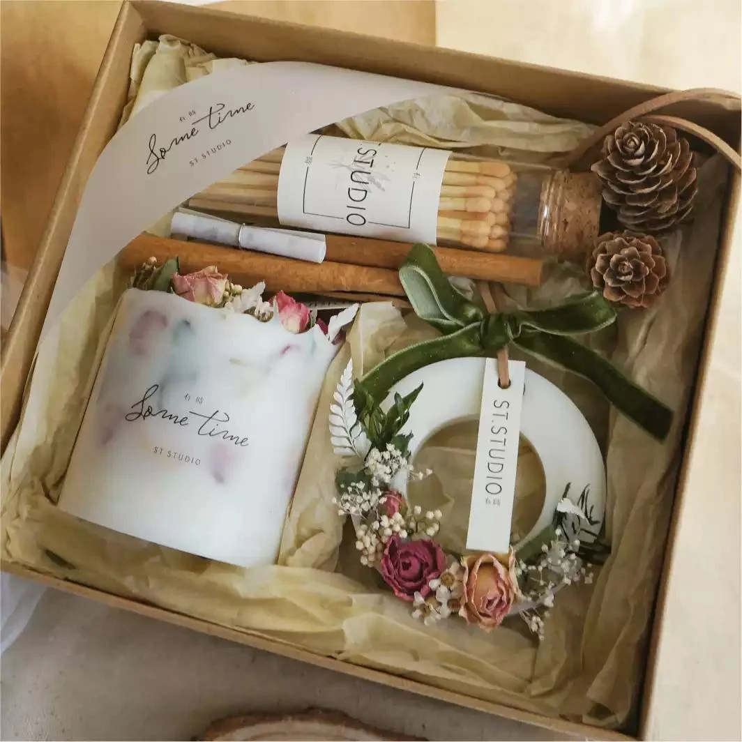 Decorative Ornament Dried Flower Aromatherapy Candle Set Gift Box — image 3
