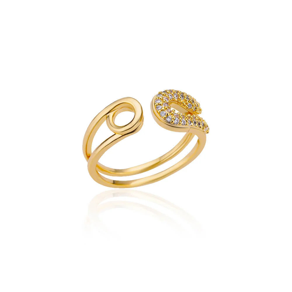 Delicate Zircon-inlaid Open-ring Womens Ring — image 2