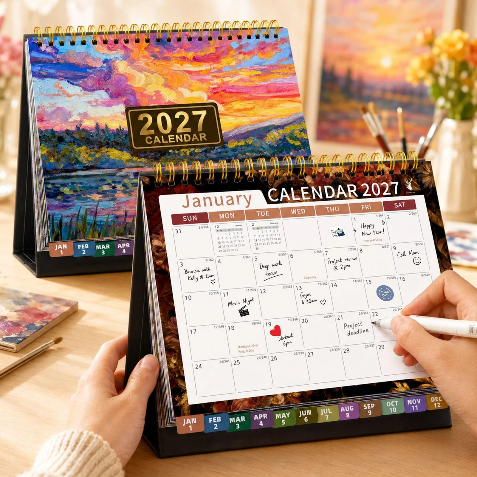 Desktop Planner With Stickers Note-taking And Monthly Calendar — image 3