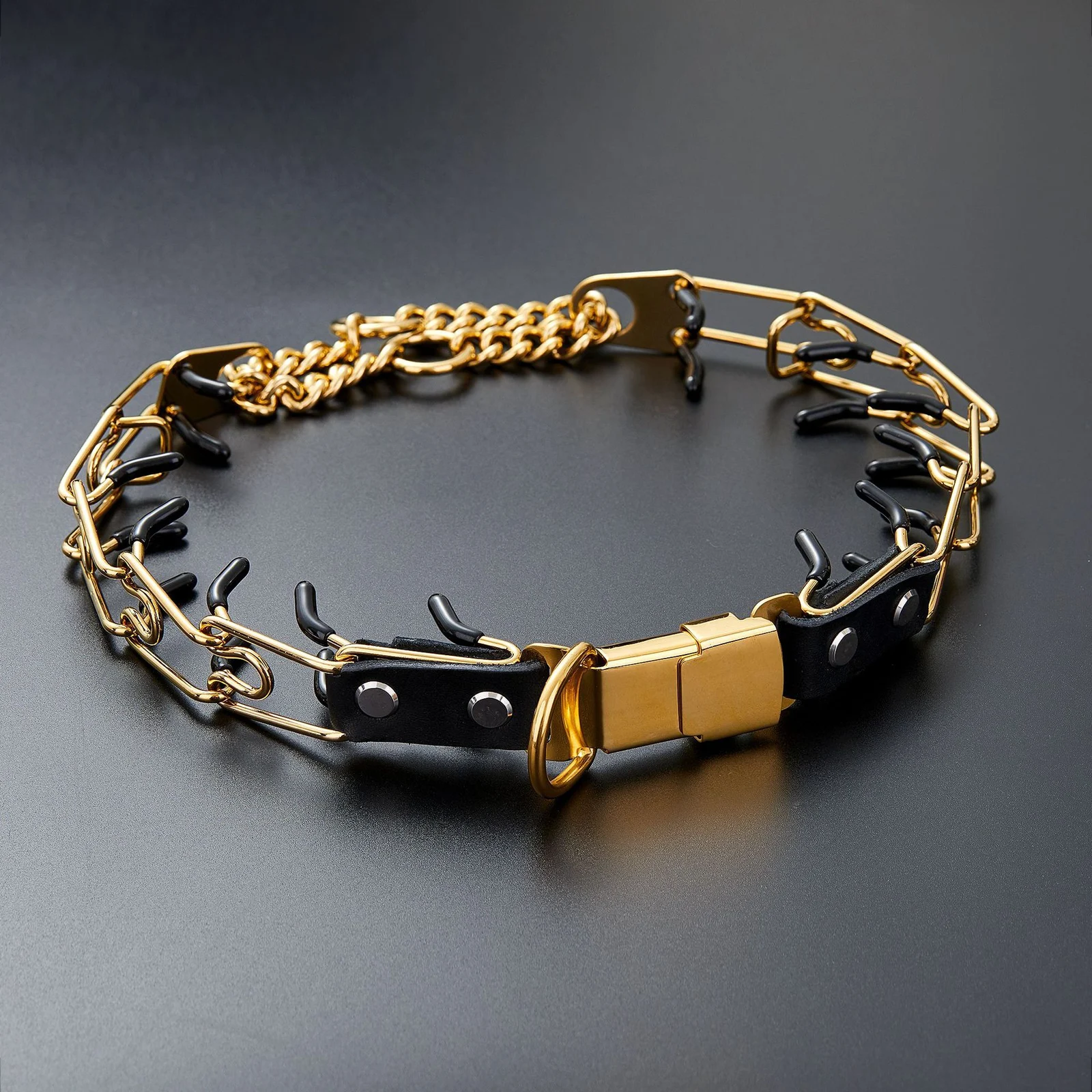 Detachable Stainless Steel Pet Dog Chain Snap Buckle With Spikes — image 3