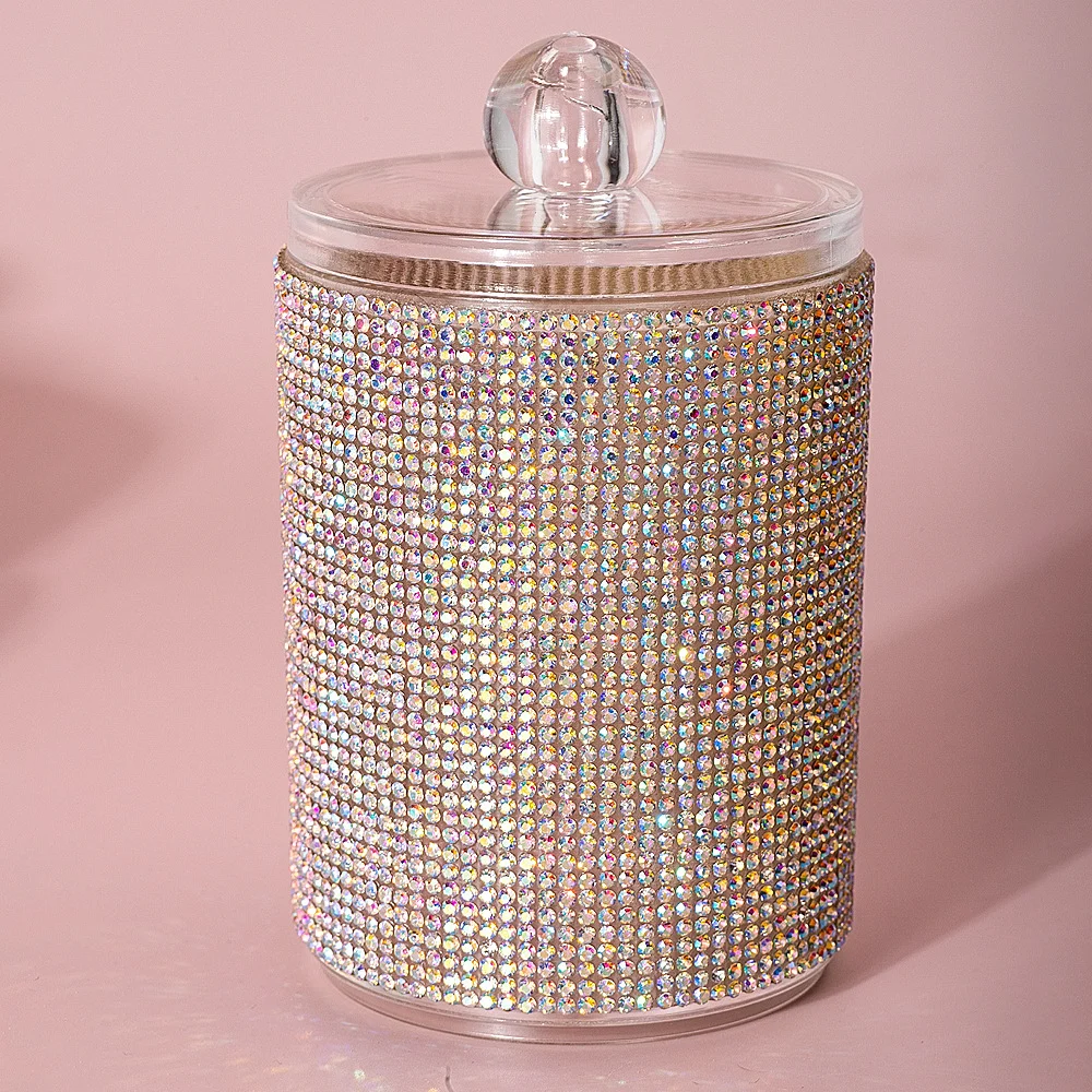 Diamond-embellished Cotton Swab Storage Container — image 5
