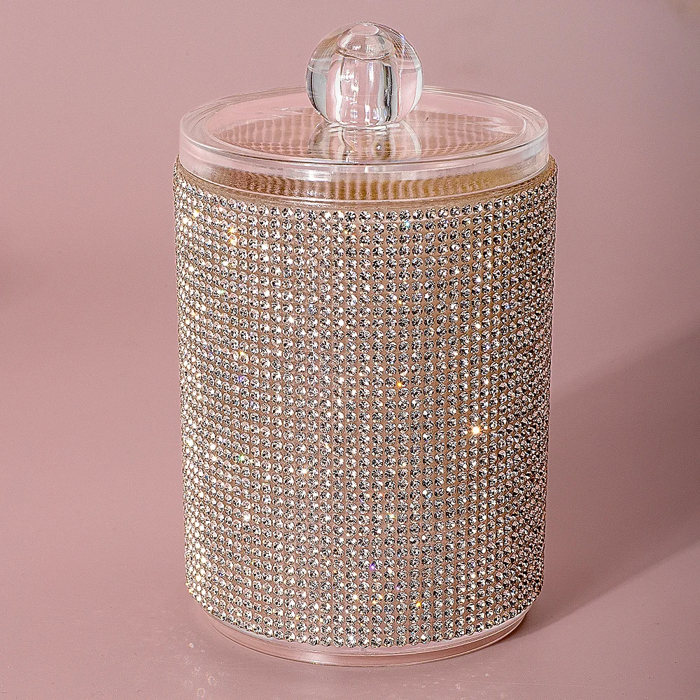 Diamond-embellished Cotton Swab Storage Container — image 4