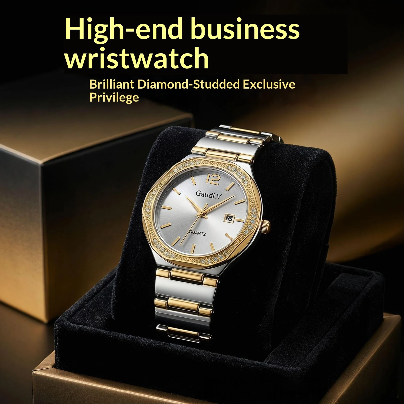 Diamond-encrusted Business Quartz Watch For Men And Women — image 6