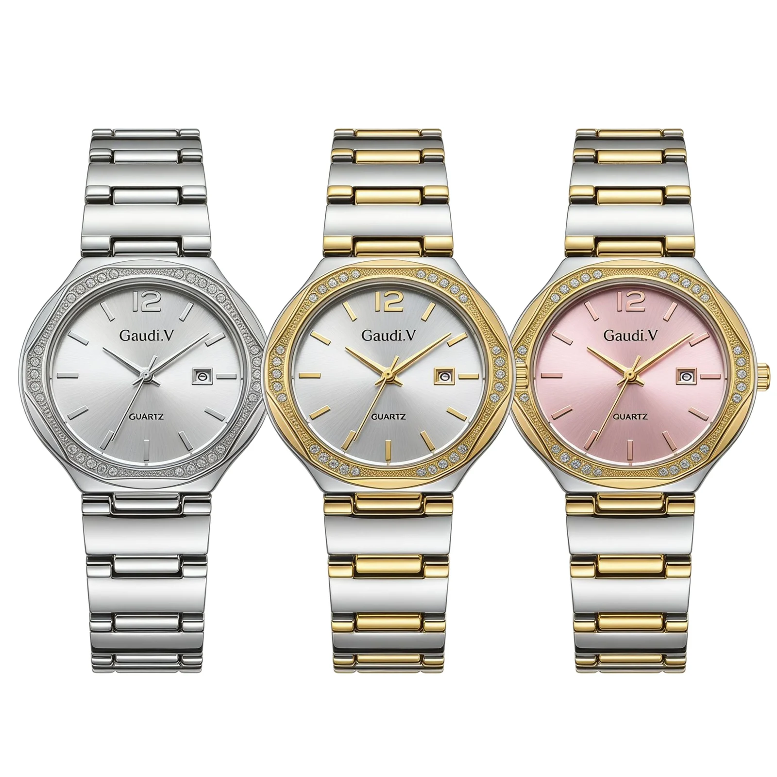 Diamond-encrusted Business Quartz Watch For Men And Women — image 5