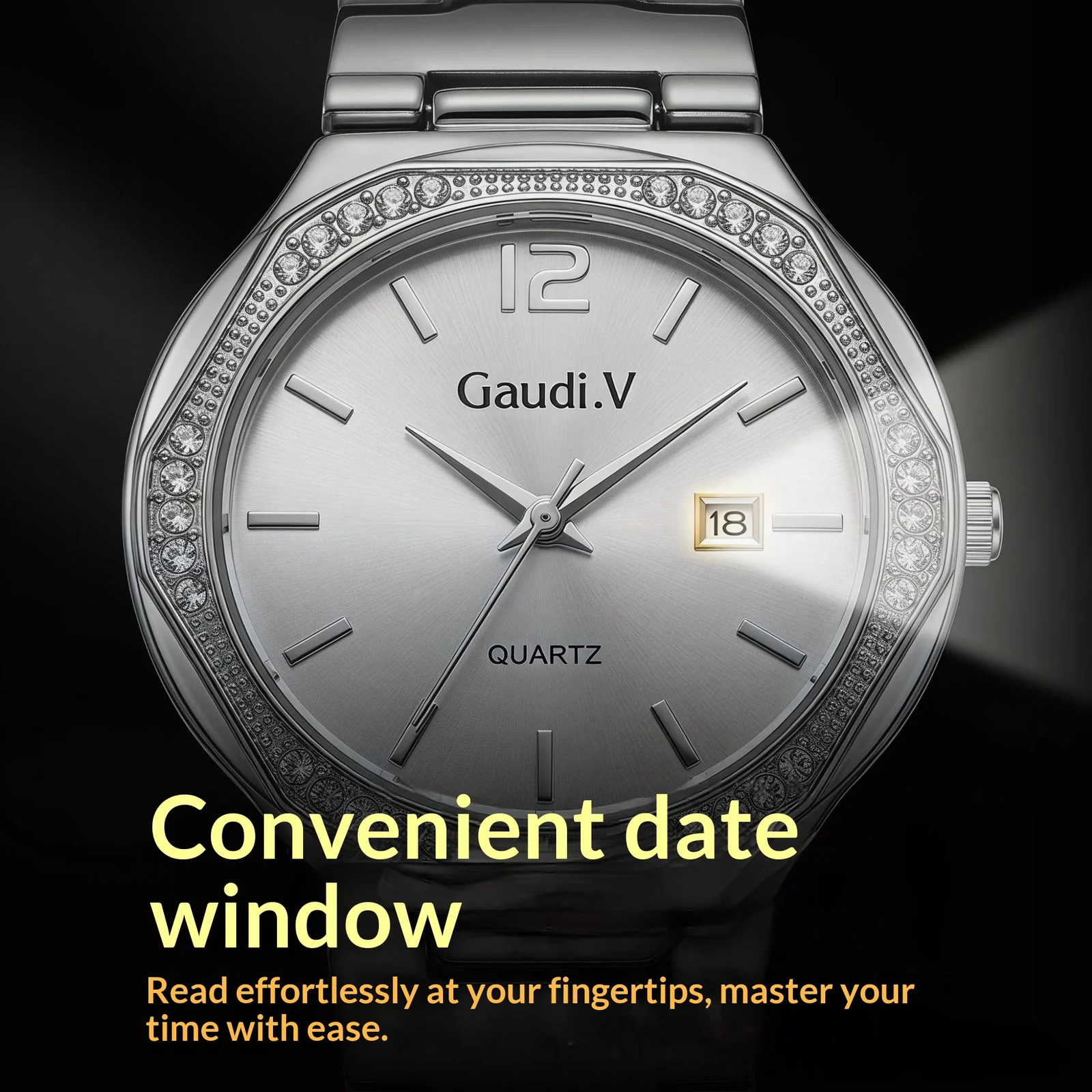 Diamond-encrusted Business Quartz Watch For Men And Women — image 4