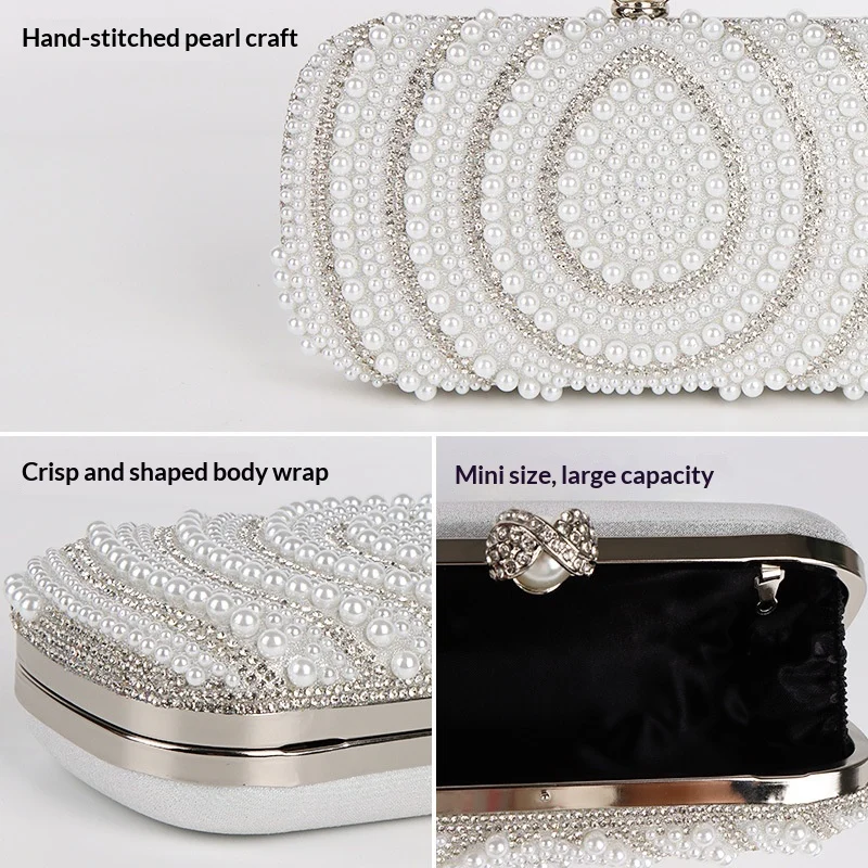 Diamond-encrusted Evening Ladies' Pearl Clutch Bag — image 5