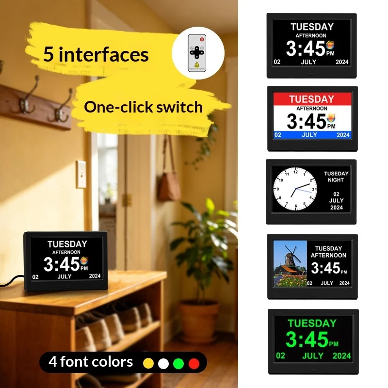 Digital Photo Frame Super Large Font Calendar Alarm Clock — image 1