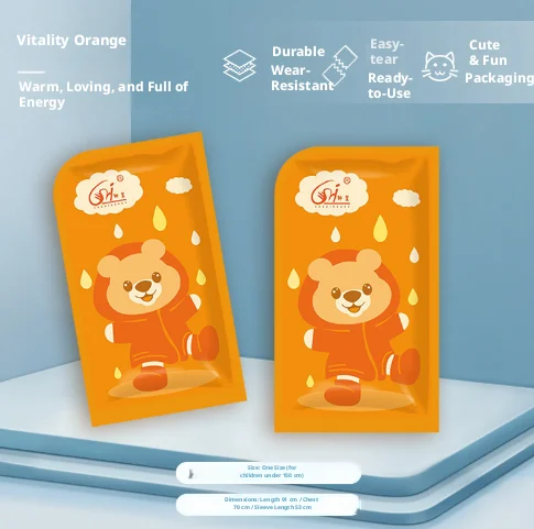 Disposable Children's Raincoat-blue-1 Pack — image 3