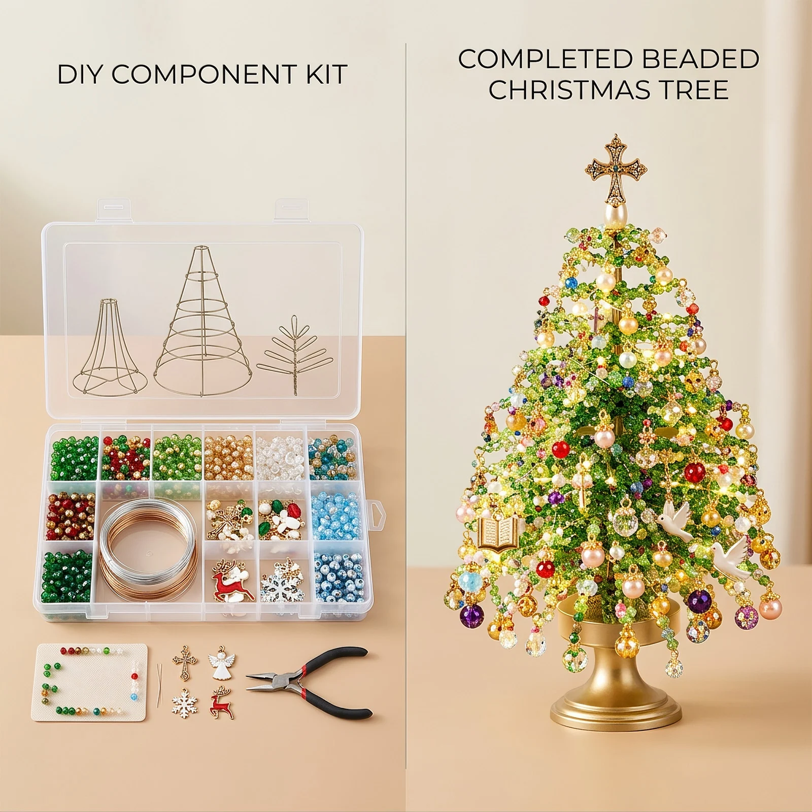 DIY Beaded Christmas Tree Kitfreely Customizable Shapes — image 7