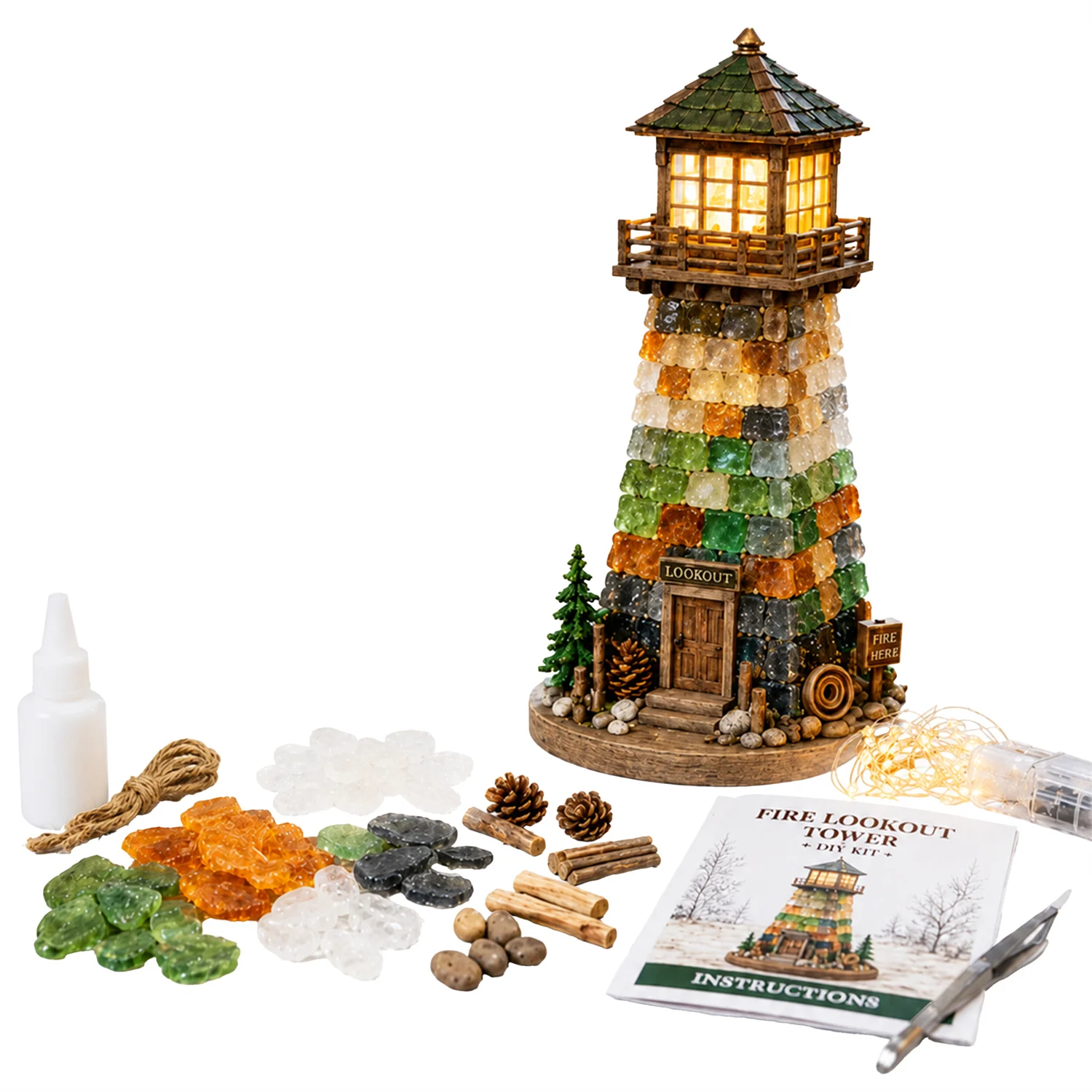 DIY Firefighter Memorial Tower Sea Glass Lighthouse Kit — image 3