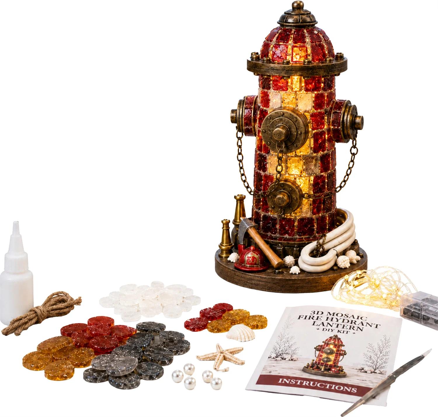 DIY Firefighter Memorial Tower Sea Glass Lighthouse Kit — image 2