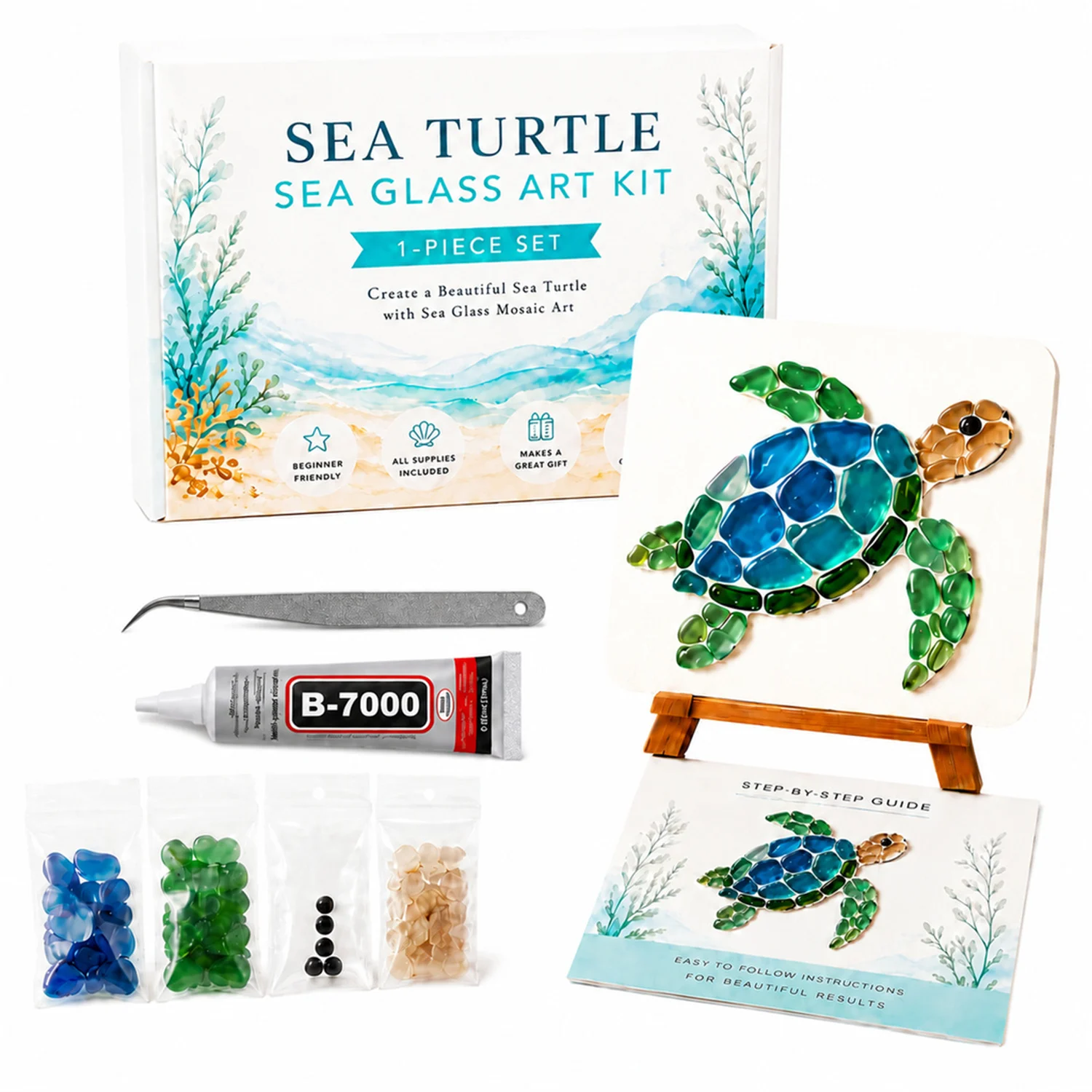 DIY Whale Sea Glass Mosaic Art Kit — image 4