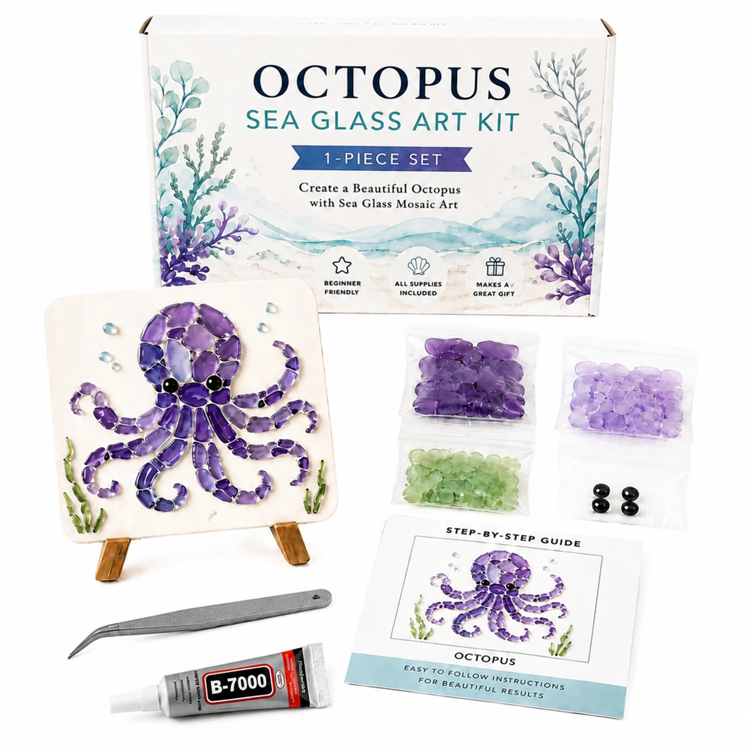 DIY Whale Sea Glass Mosaic Art Kit — image 8