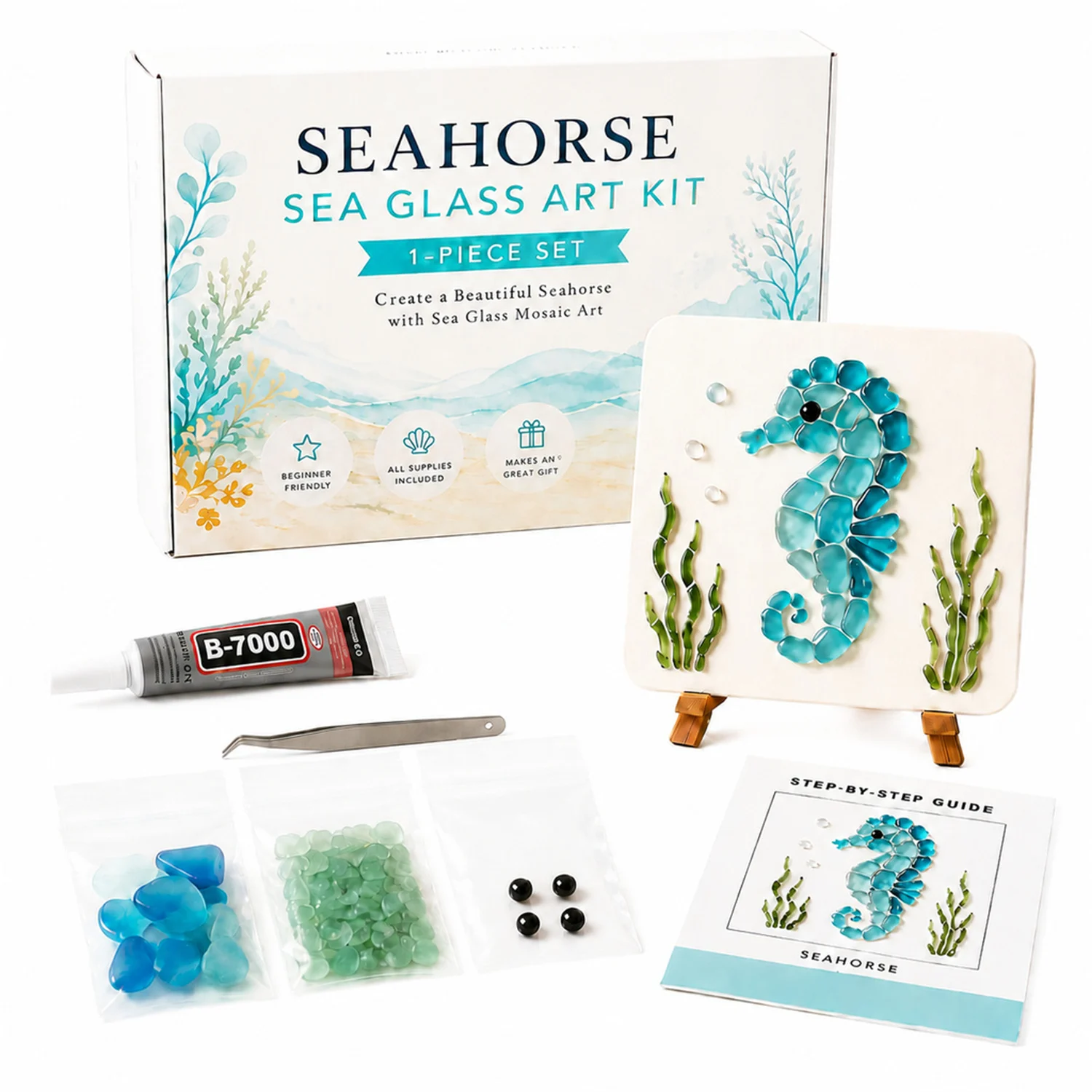 DIY Whale Sea Glass Mosaic Art Kit — image 3