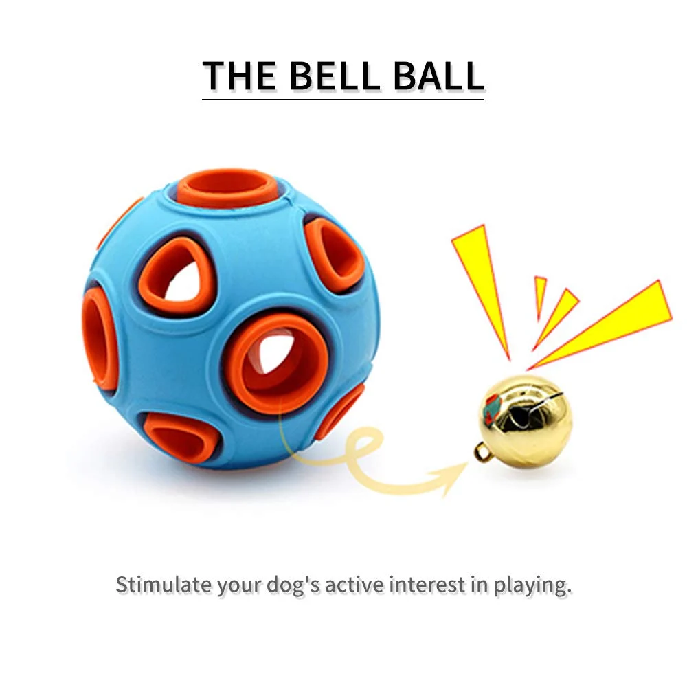 Dog Ball Toy, Interactive Toy With Ring Bell Squeak Toys Rubber Bouncy Pet Exercise… — image 5