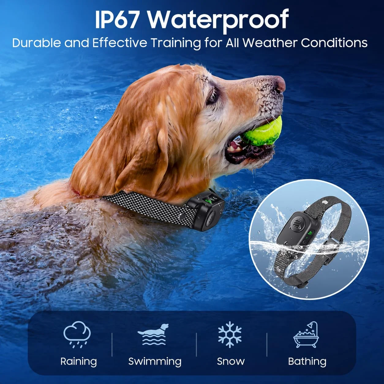 Dog Bark Collar, Automatic Collar For Medium Large Dogs IP67 Waterproof Rechargeable… — image 4