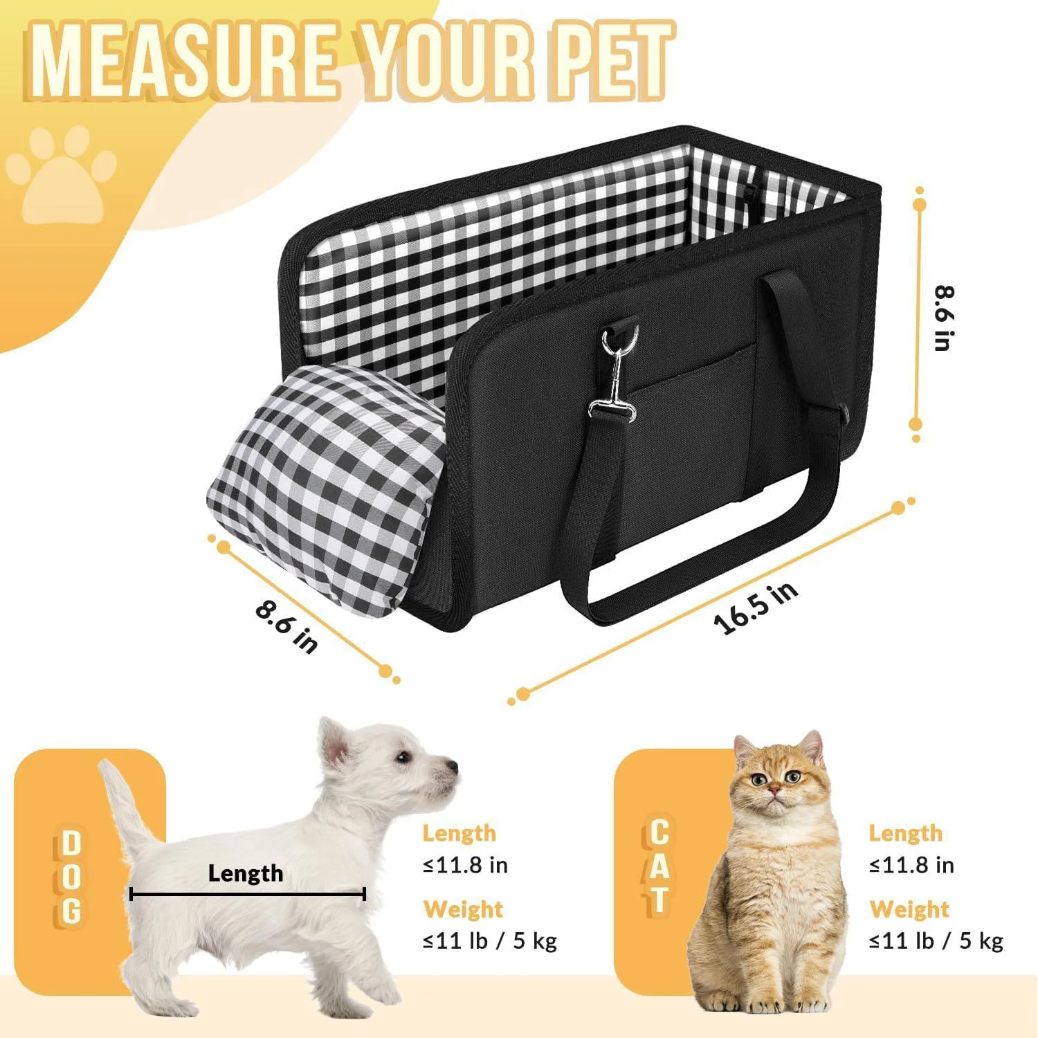 Dog Car Seat Console Booster 11lbs Anti-collapse Center With Soft Cushion & Safety… — image 4