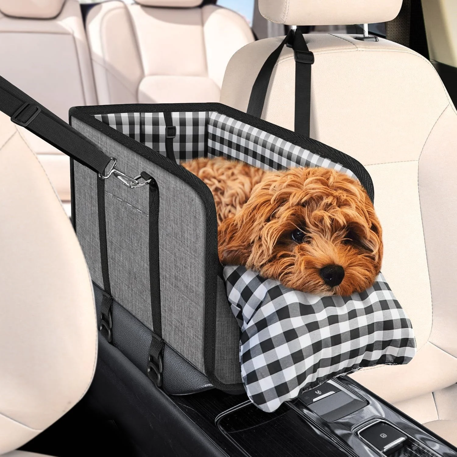 Dog Car Seat Console Booster 11lbs Anti-collapse Center With Soft Cushion & Safety… — image 3