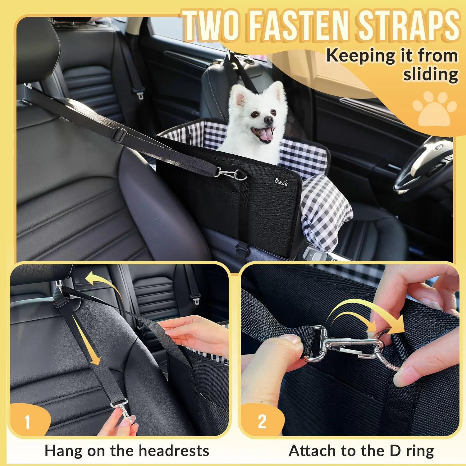 Dog Car Seat Console Booster 11lbs Anti-collapse Center With Soft Cushion & Safety… — image 2