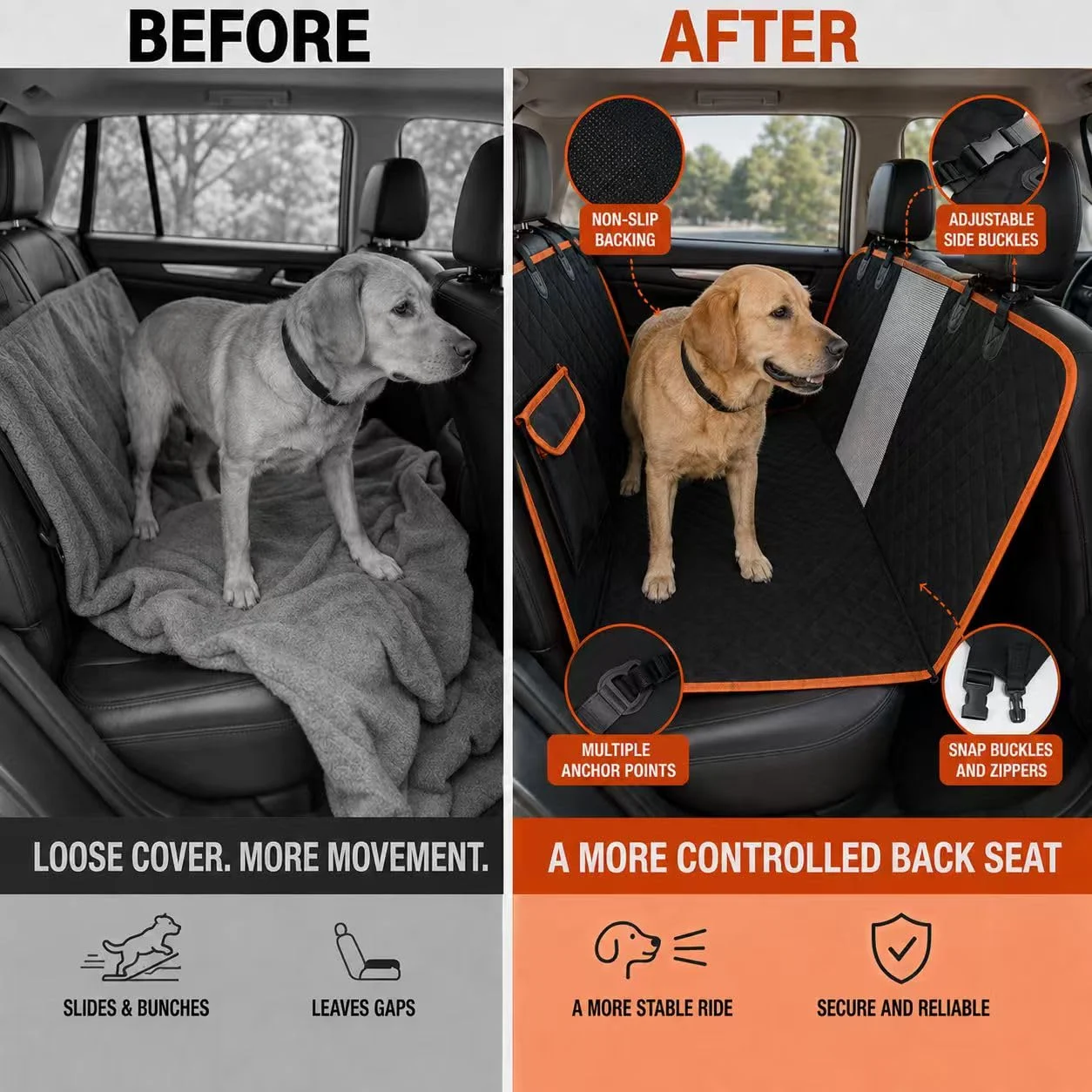 Dog Car Seat Cover For Back Seat, Waterproof Hammock Cars And Suvs Scratch-resistant,… — image 8