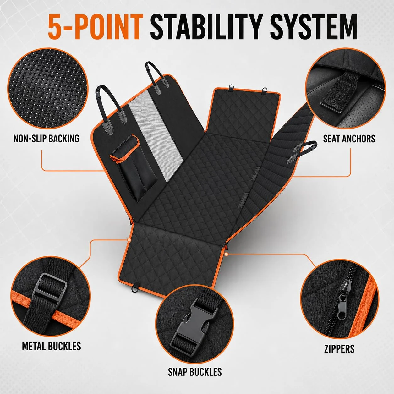Dog Car Seat Cover For Back Seat, Waterproof Hammock Cars And Suvs Scratch-resistant,… — image 3