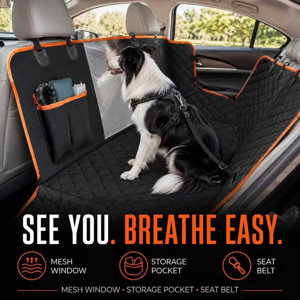 Dog Car Seat Cover For Back Seat, Waterproof Hammock Cars And Suvs Scratch-resistant,… — image 5