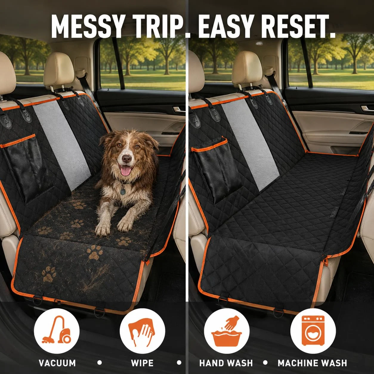 Dog Car Seat Cover For Back Seat, Waterproof Hammock Cars And Suvs Scratch-resistant,… — image 7