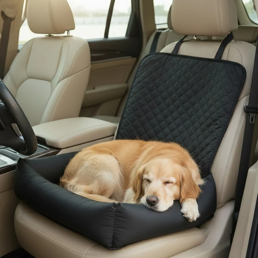 Dog Car Seat For Small Medium Dogs, Pet Front Protector, Black Waterproof &… — image 6