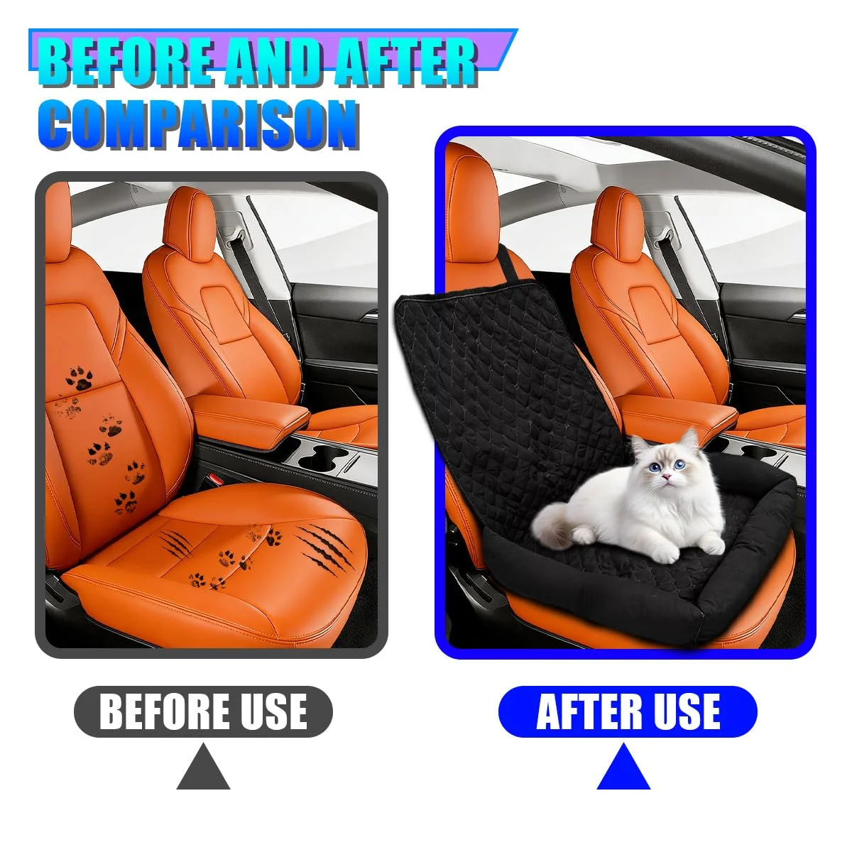Dog Car Seat For Small Medium Dogs, Pet Front Protector, Black Waterproof &… — image 7