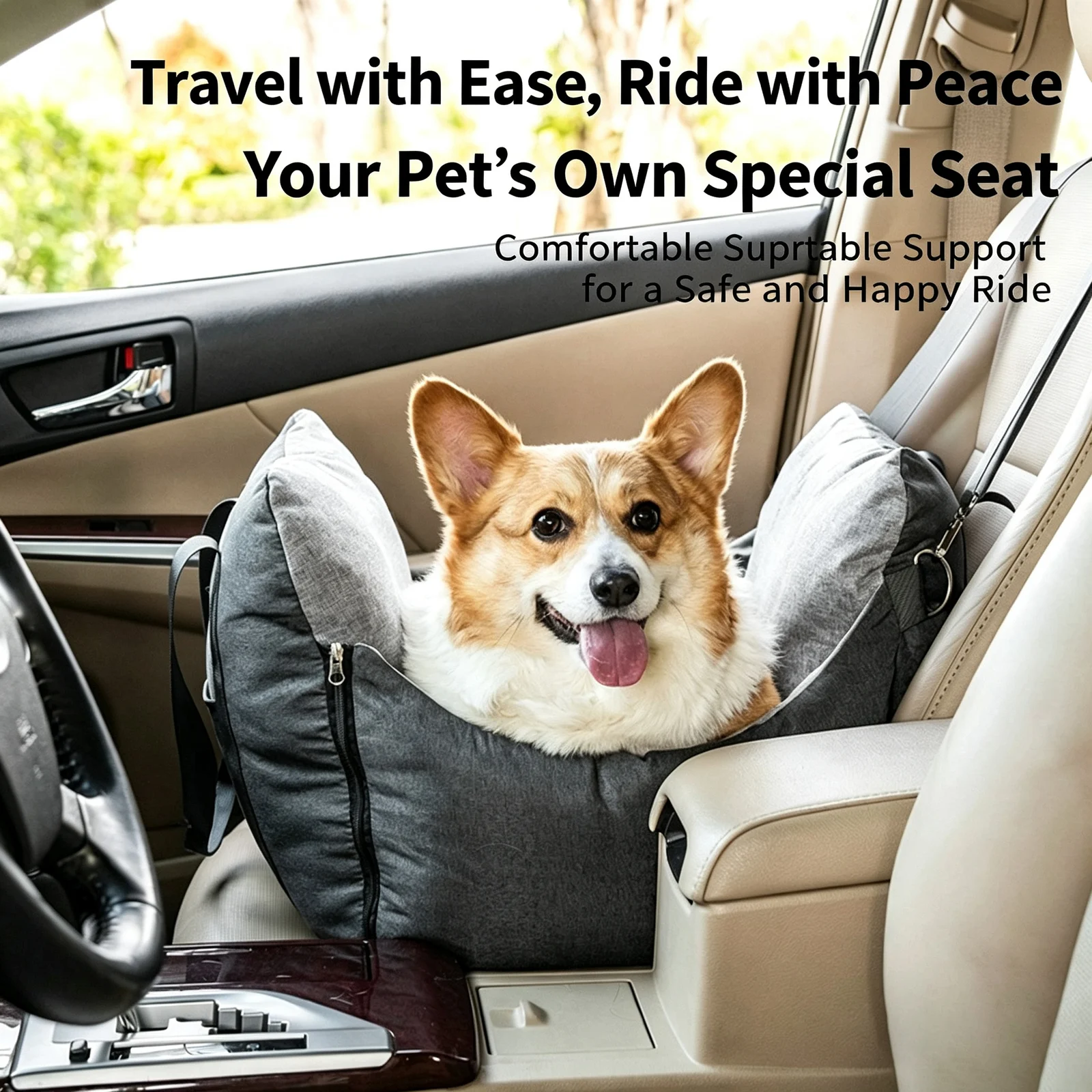 Dog Car Seat Portable Travel Pet Bed Safety Carrier Anti Escape Booster For Small… — image 8