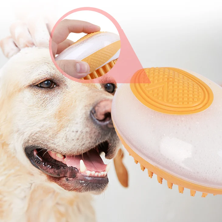 Dog Cat Bath Brush 2-in-1 Pet SPA Massage Comb Soft Silicone Pets Shower Hair Grooming… — image 2