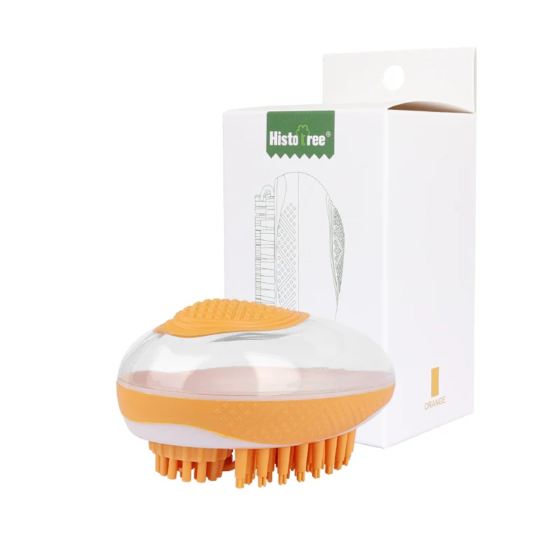 Dog Cat Bath Brush 2-in-1 Pet SPA Massage Comb Soft Silicone Pets Shower Hair Grooming… — image 1