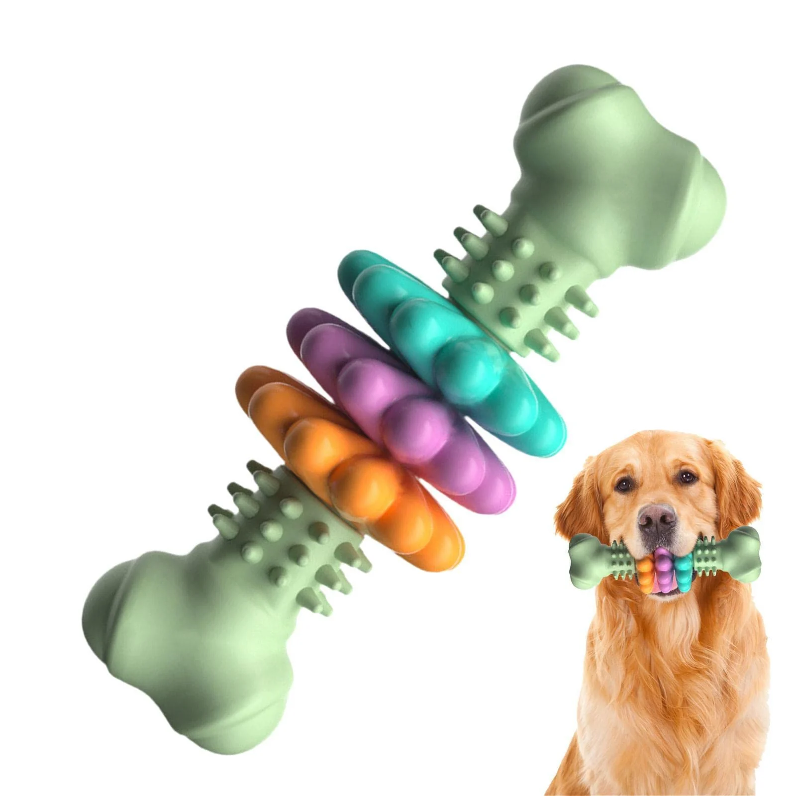 Dog Chew Toy Bone Type Dogs Teeth Cleaning Toys Indestructible TPR Chewing Bite… — image 8