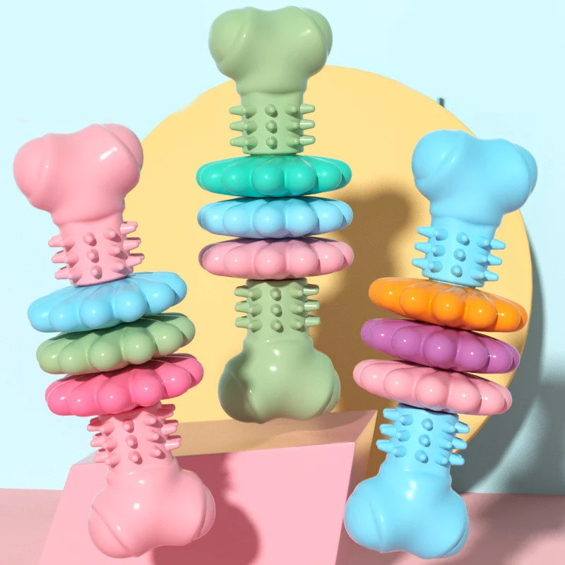 Dog Chew Toy Bone Type Dogs Teeth Cleaning Toys Indestructible TPR Chewing Bite… — image 1