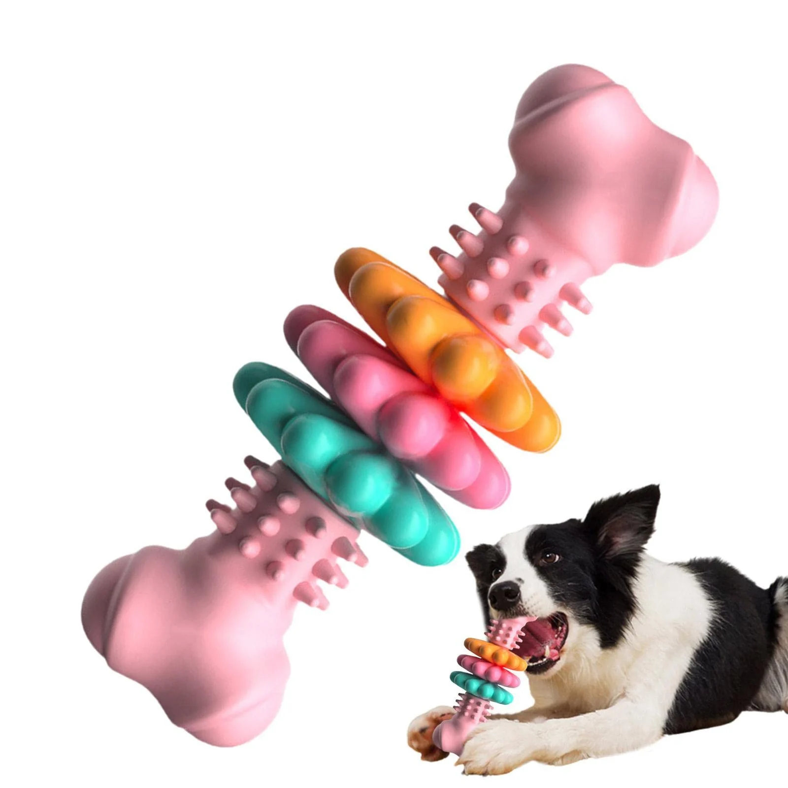 Dog Chew Toy Bone Type Dogs Teeth Cleaning Toys Indestructible TPR Chewing Bite… — image 3