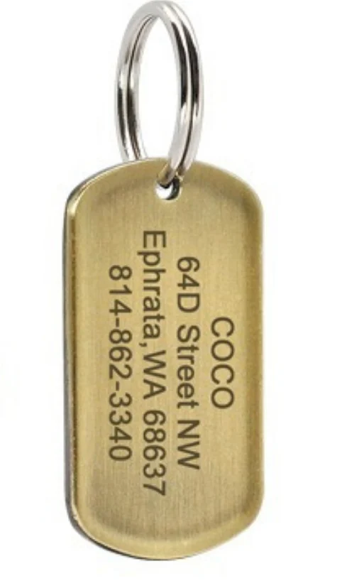 Dog ID Tag Stainless Steel Engraved Nameplate Keychain — image 7