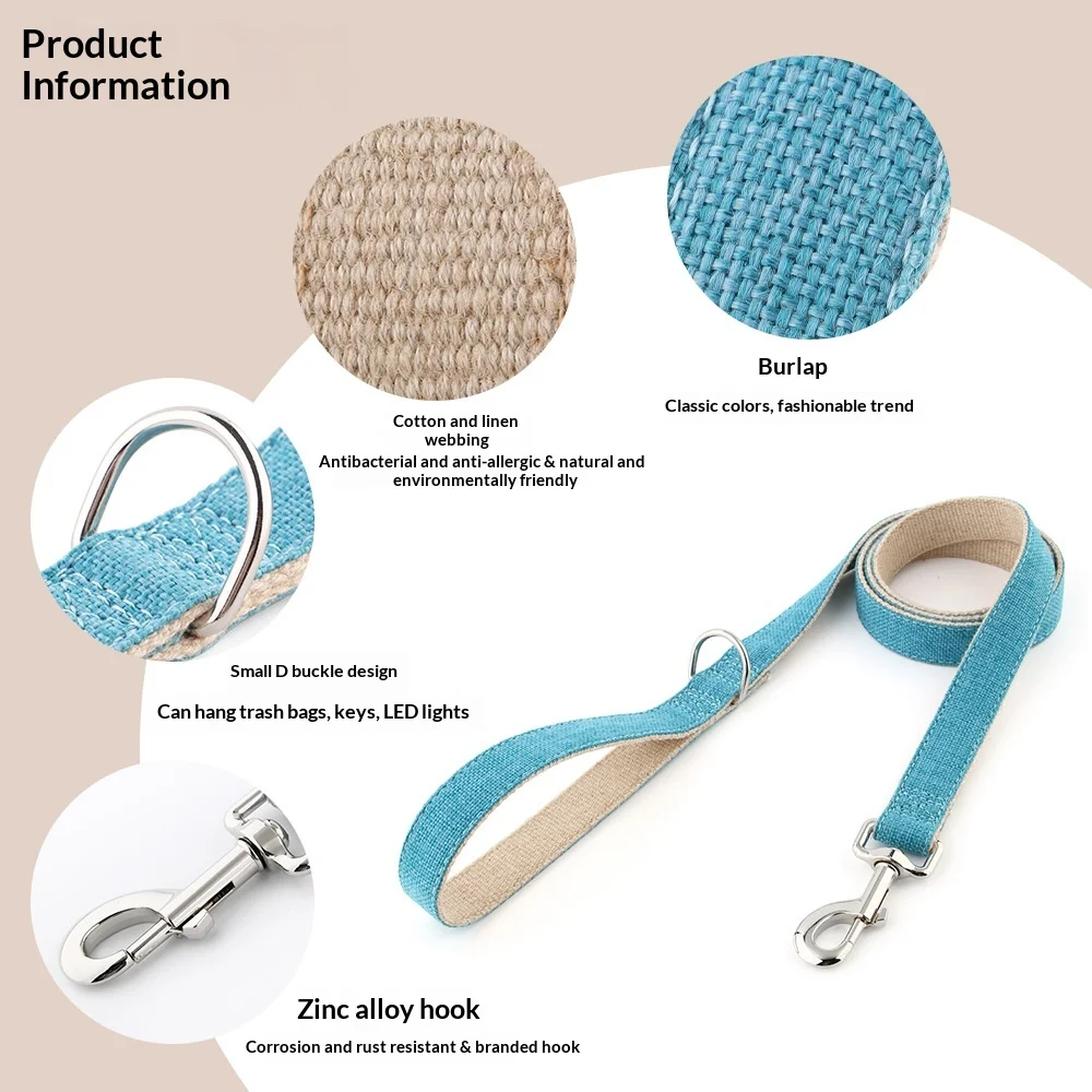 Dog Leash Cotton And Linen For Outdoor Walking Pet — image 8