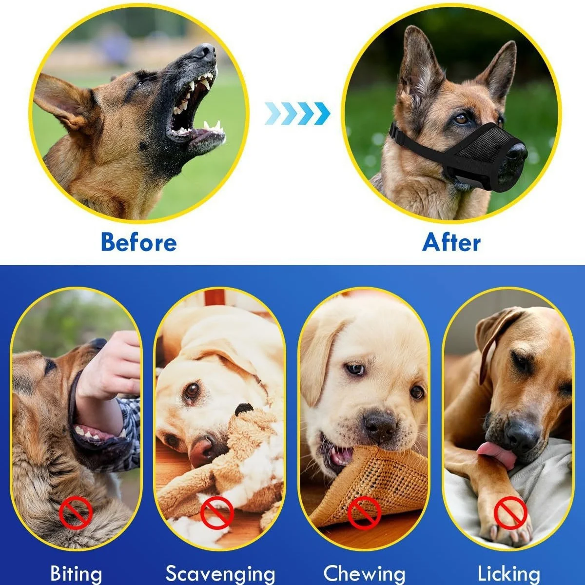 Dog Muzzle, Anti-biting, Barking And Eating Mask, Medium-sized Pet Supplies — image 5