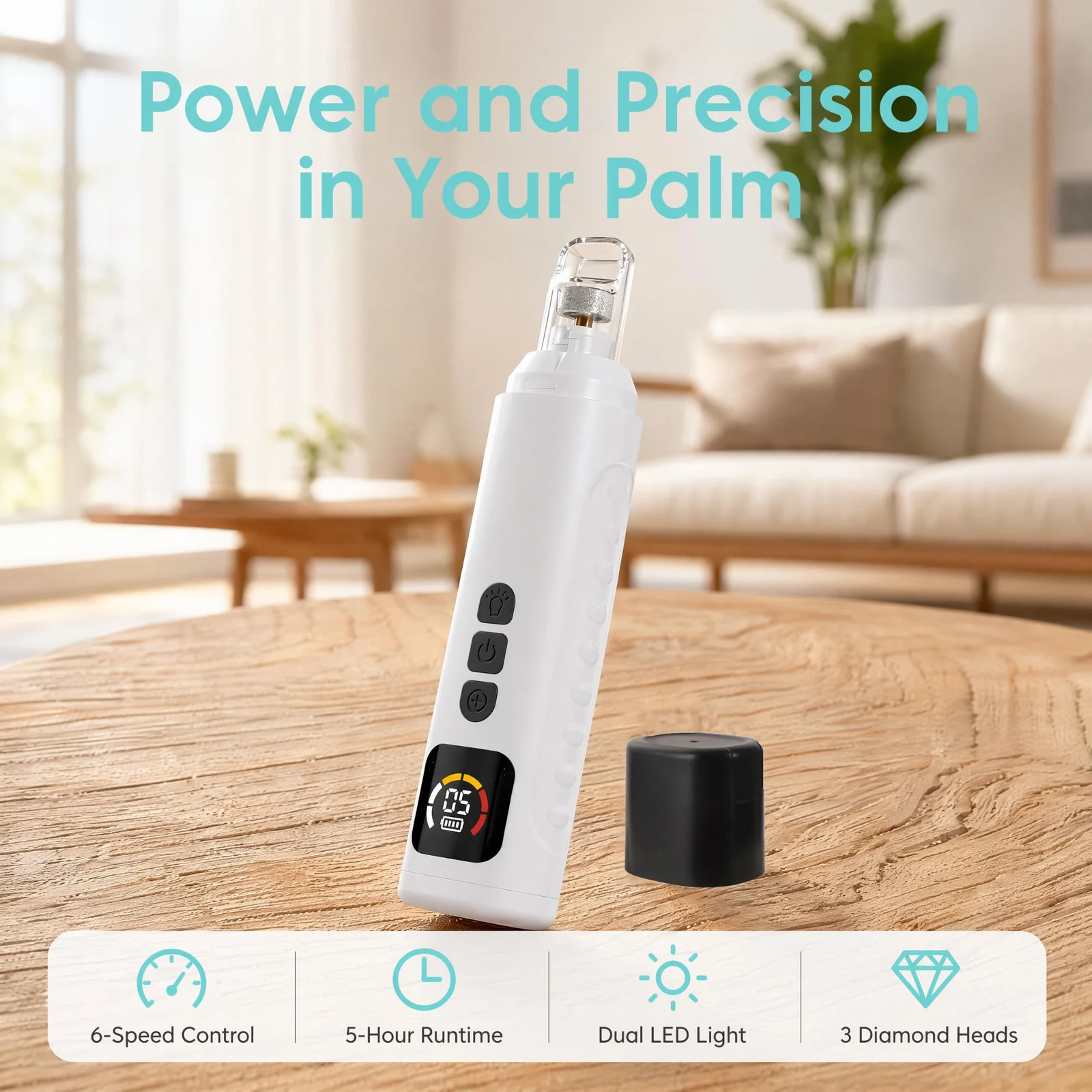 Dog Nail Grinder, Quiet Pet Trimmer For Dogs And Cats 6 Speeds, Dual LED Lights,… — image 5