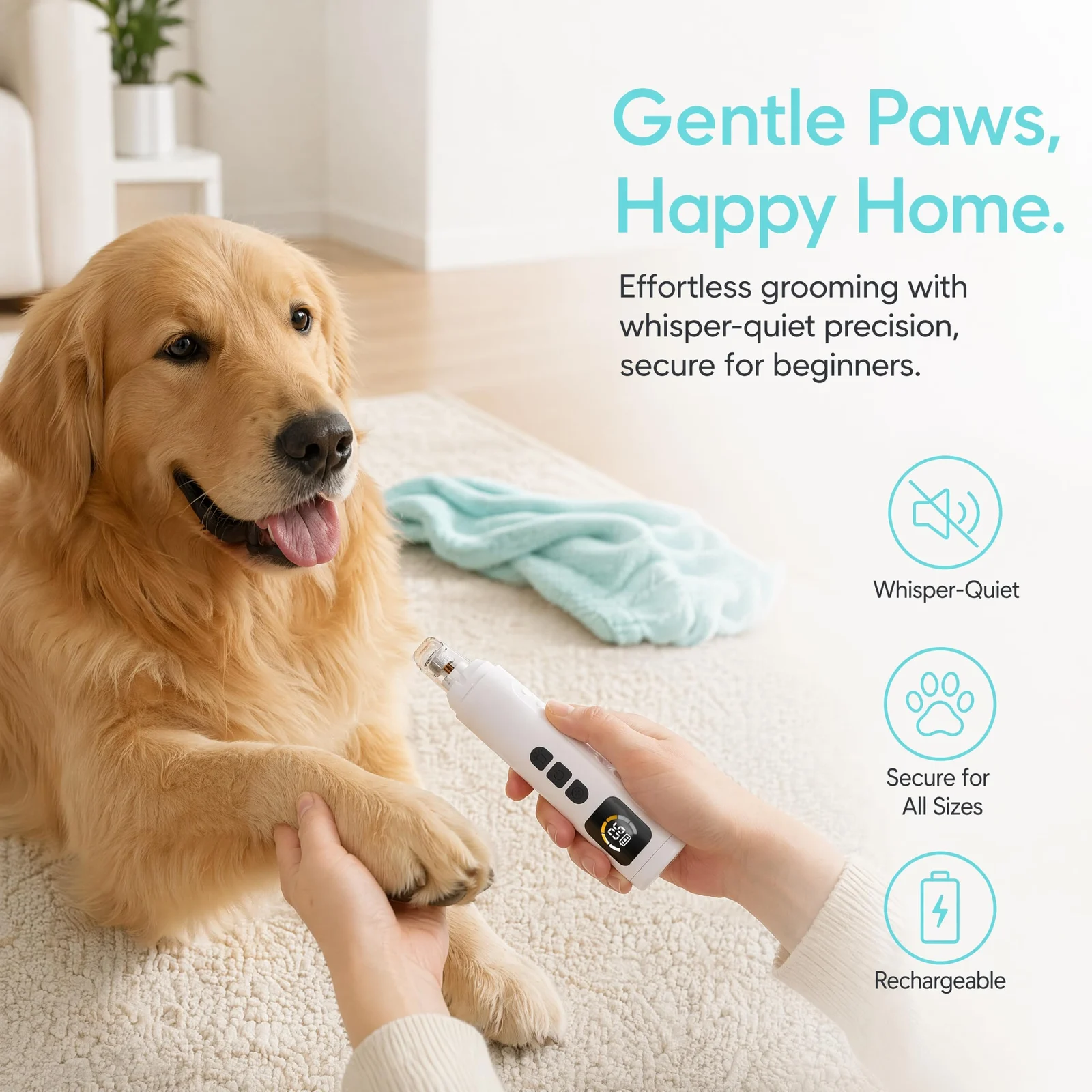 Dog Nail Grinder, Quiet Pet Trimmer For Dogs And Cats 6 Speeds, Dual LED Lights,… — image 7