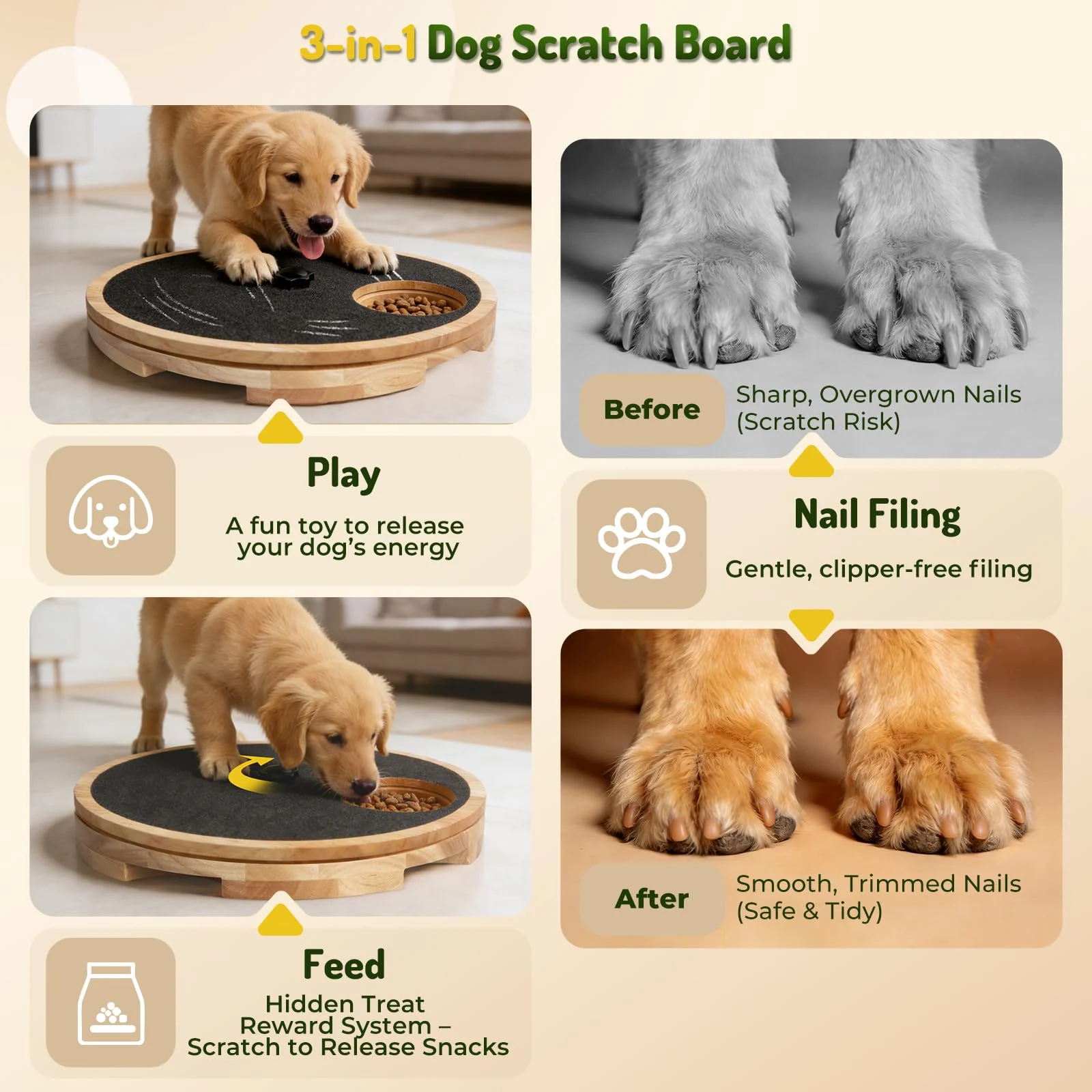Dog Nail Scratch Board With Treat Box For Claw Care Interactive File Toy Stress-free… — image 1
