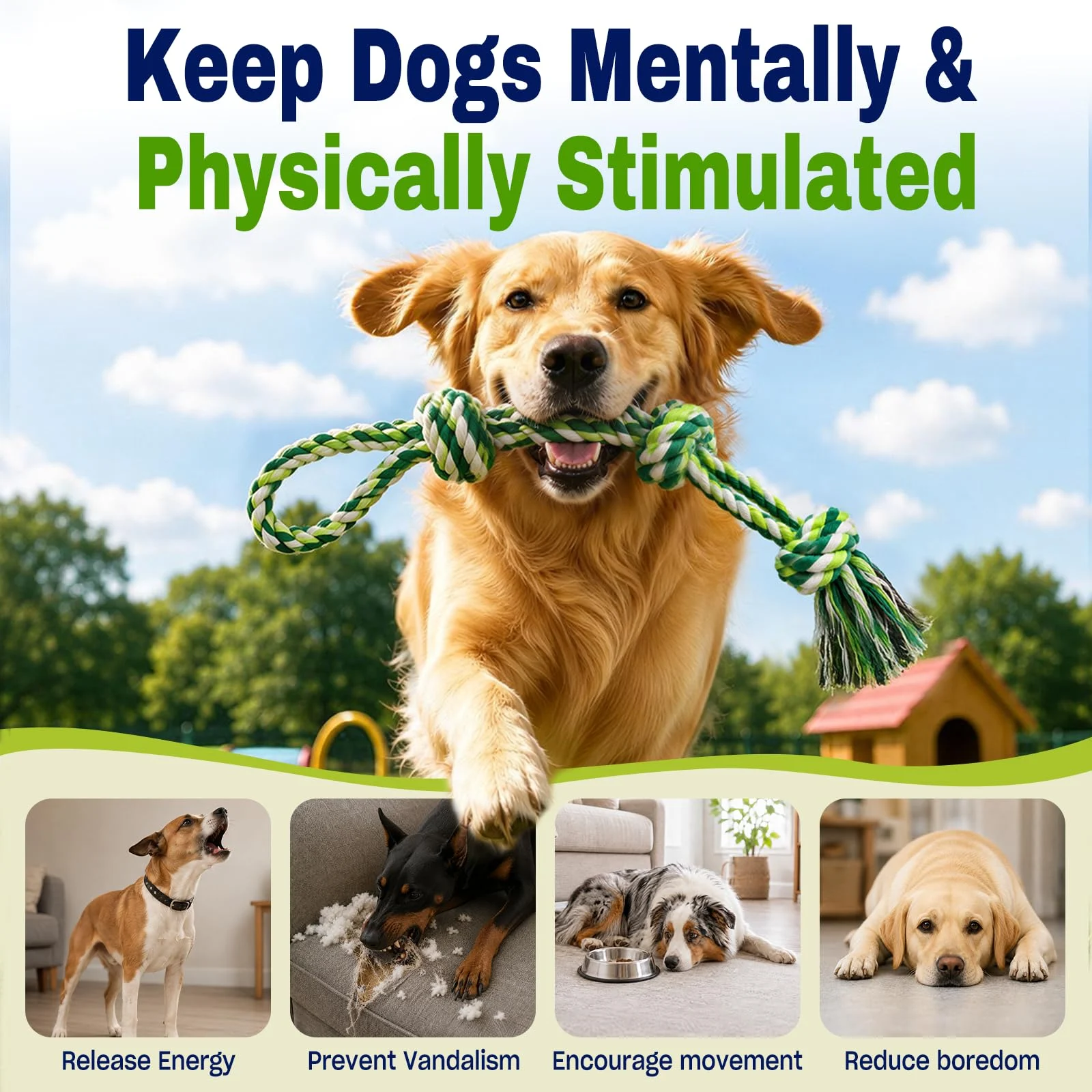 Dog Rope Toys For Aggressive Chewers, Tough Chew Heavy Duty Tug Of War Large Medium… — image 7